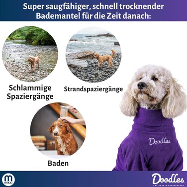 Поглинаючий рушник для собак Mikki Doodes, XXL, фіолетовий, мікрофібра