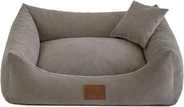 Собаче ліжко Sofa Sun XXL 130x100 см, сіре, 6 розмірів, 4 кольори, диван для собак, подушка, кошик