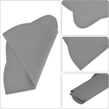 Килимок для котячого корму, силіконовий, неслизький, водонепроникний, сірий (темно-сірий)