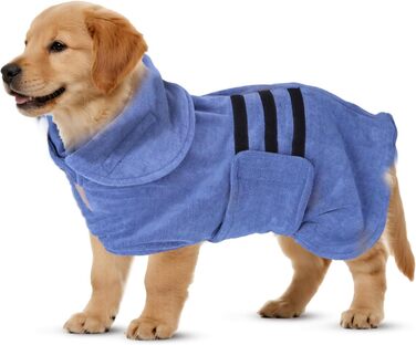 Рушник для собак та котів Nobleza з мікрофібри та клямрі, швидковисихаючий, супер вбираючий, 5 розмірів, блакитний (S)