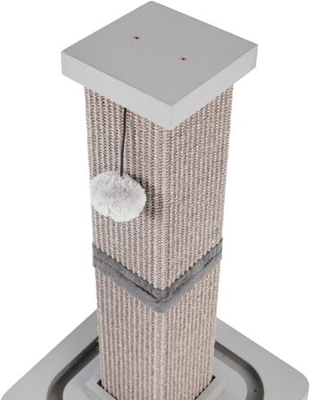 Котячий стовпчик для дряпання Carla з іграшками - інтерактивна котяча іграшка для самостійних занять. Висота 82 см, діаметр 20 см. (Антрацит, 33 x 33 x 67 см)