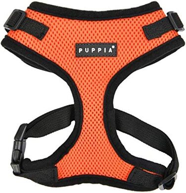 Шлея Puppia Ritefit для малих і середніх собак, регульована, м'яка, проти ривків, для цуценят, помаранчева, розмір L