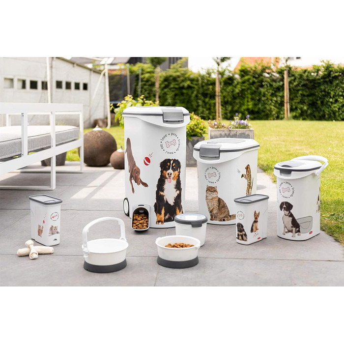 Контейнер для корму Curver 23 л (10 кг) для котів Petlife, пластиковий, з кришкою