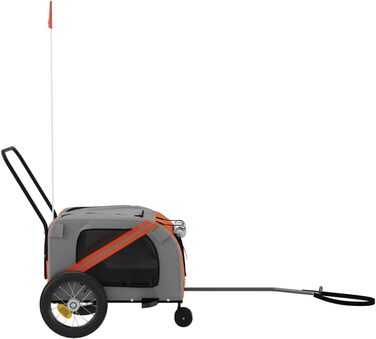 Причіп для велосипеда для собак Оранжево-чорний, Oxford-тканина та залізо, LH68839