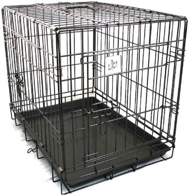 Клітка для собак Dog Life, 2-дверна, металева, L, 76x48x55 см, чорна
