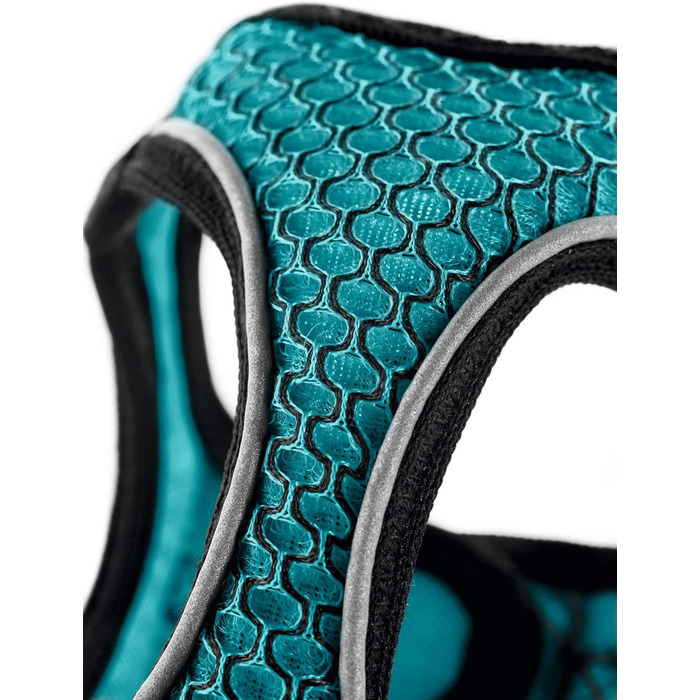 Нашийник для собак HUNTER HILO COMFORT, турквіс, S-M. Легкий, з сітчастого матеріалу, з відбиваючими елементами, для собак маленької та середньої породи.