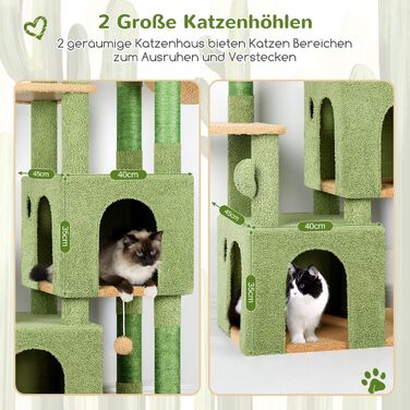 Драбина-будинок для котів Globlazer XL, 156 см, сірий, з будиночком та когтеточками