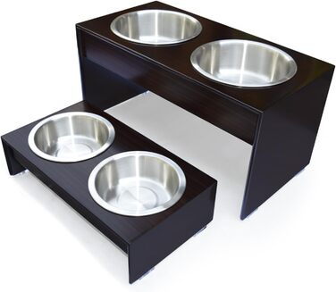 PetFusion елегантна годівниця з масиву дерева, коротка, 41x22x10 см