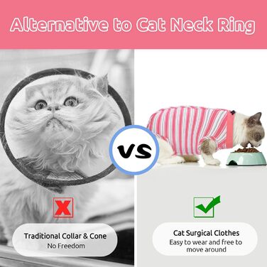 Одяг для котів після операції Citétoile: Комбінезон для захисту рани, альтернатива електронного комірця, рожевий, розмір M