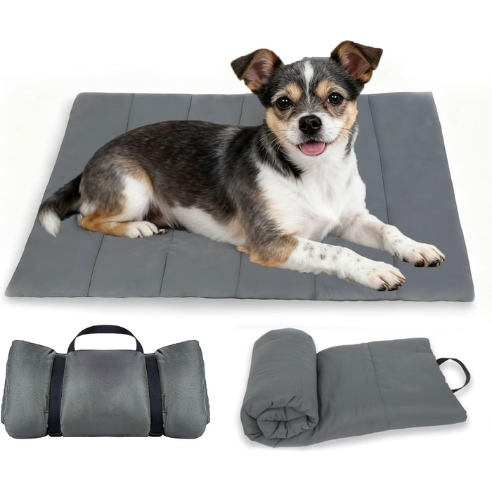 Водонепроникний килимок для собак на виїзд, миється, зручний, м'який, для подорожей, кемпінгу, відпочинку на природі (сірий)