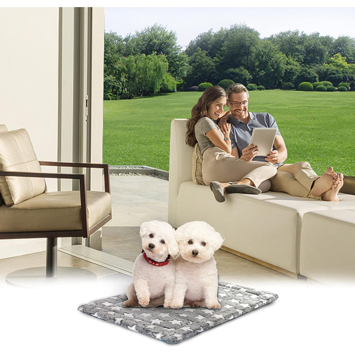 Кросер ліжко для собак середнього розміру, 76x51 см, з підстилкою, літо/зима, м'яке, до 20 кг