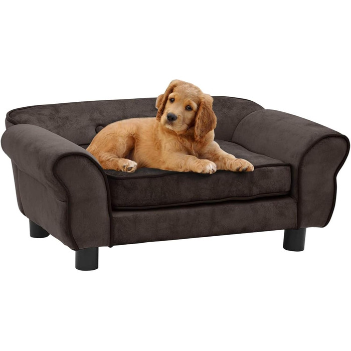 Диван для собак Tidyard: м'який лежак для домашніх тварин, коричневий, 72x45x30 см