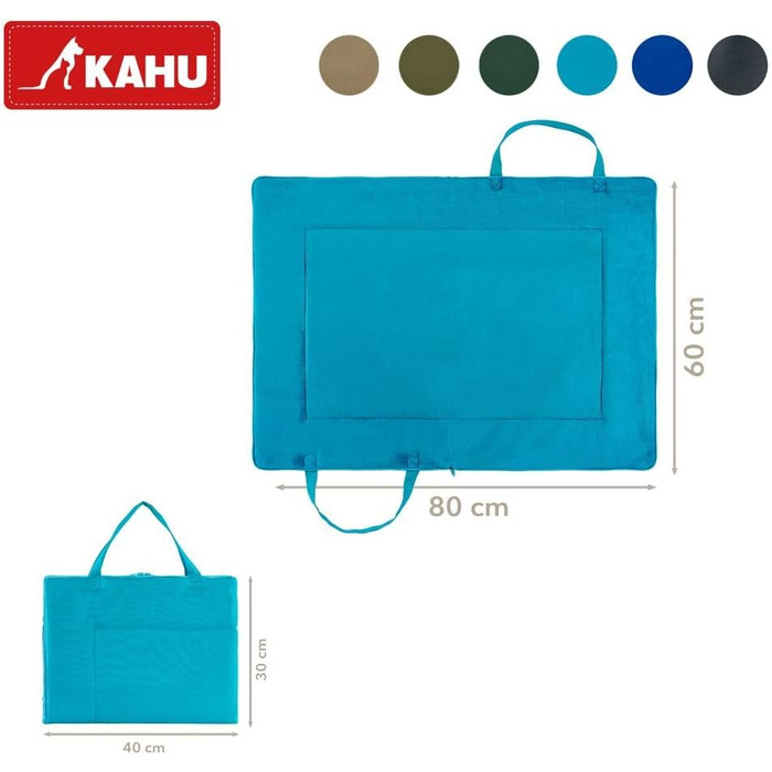 Складаний килимок для собак KAHU® (60x80 см) • Переносний килимок для собак • Килимок для собак у подорожах • Килимок-ліжко для собак • Килимок для собак, що можна прати • Колір: бірюзовий