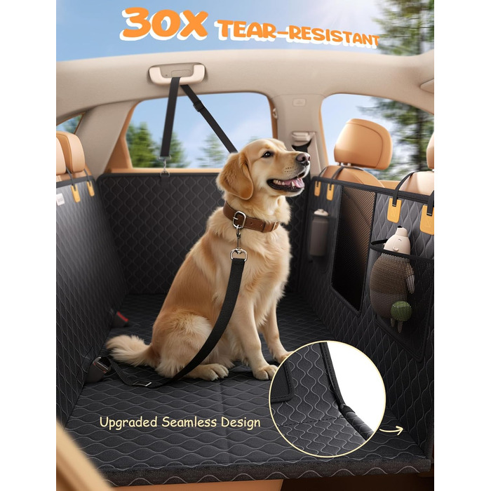 Захист для заднього сидіння авто Lamicall: водонепроникний килимок для собак, міцний, до 195 кг, для легкових автомобілів та SUV