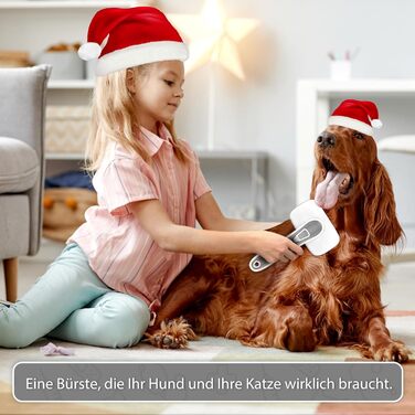 Щітка для вичісування шерсті самоочищувана, для собак та котів з довгою та короткою шерстю, сіра