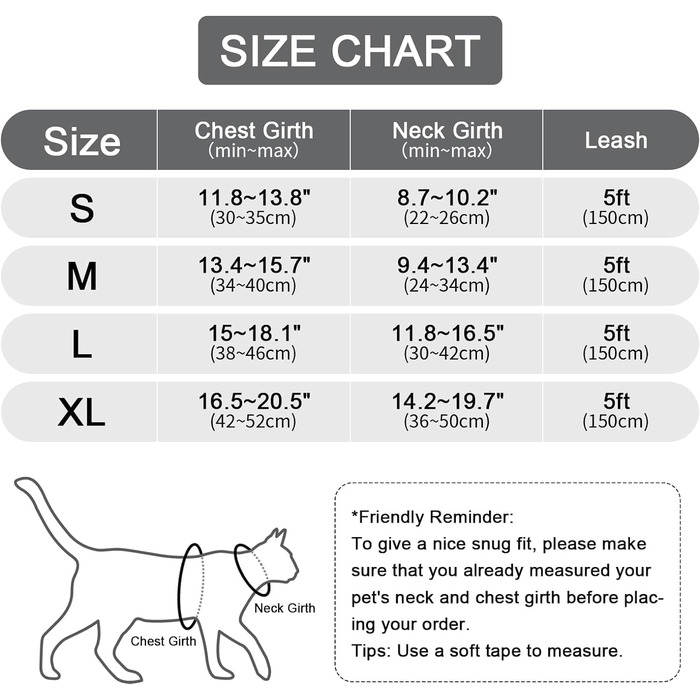 Шлейка для котів Skmeditec Katzengeschirr - безпечна жилетка для великих котів з світловідбиваючими смугами (Medium, Сірий)