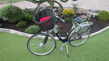 Корзина для велосипеда Marcus Hundefahrradkorb для руля з лози з металевою сіткою та подушкою, чорна. Корзина для собак, корзина на кермо, корзина для тварин, кошик для покупок, натуральна (з подушкою)