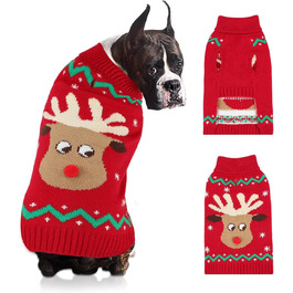 Костюм для собаки на Новий Рік: олень, сніговик, рожевий комір. Одяг для собак середніх та великих порід (XXL)