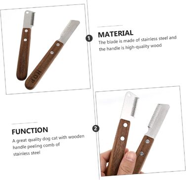 Набір щіток для грумінгу собак Kisangel: 2 шт. для догляду за шерстю, видалення ковтунів. Підходить для собак з довгою та середньою шерстю. Ергономічна ручка з дерева, професійний інструмент.