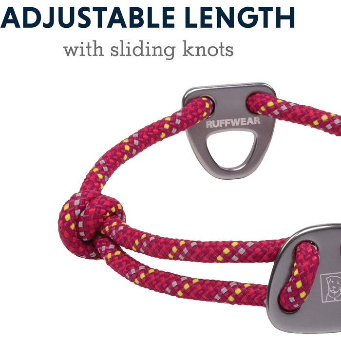 Нашийник для собак RUFFWEAR Knot-a-Collar, відбивний, регульований, з мотузки, 36-51 см, рожевий (Hibiscus Pink)