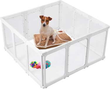 Акрилове переносне вольєр для собак Houseables - внутрішній вольєр, прозорі панелі, для цуценят та собак