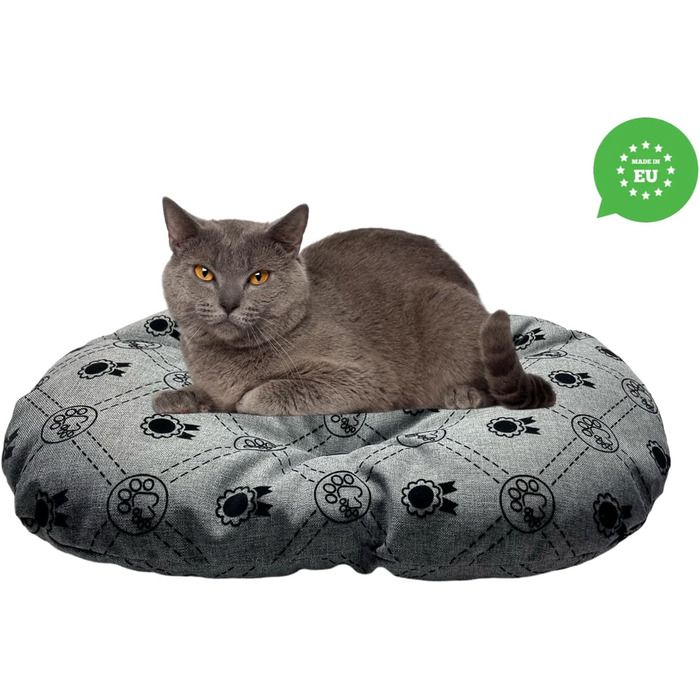 М'який лежак для собак та котів овальної форми, 50x34 см, світло-сірий колір. Лежанка для собак, котячий лежак, килимок для тварин, зручний для перевезення та відпочинку. Можливість прання.