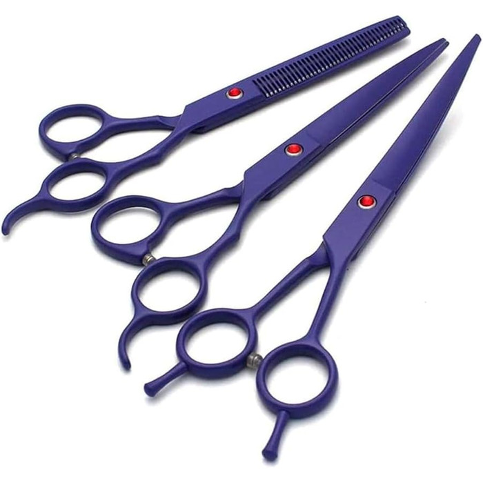 Професійна ножиця для собак, вигнута ножиця, ножиці для догляду за шерстю собак, набір BeautyScissors, підходить для стрижки шерсті тварин (фіолетовий)