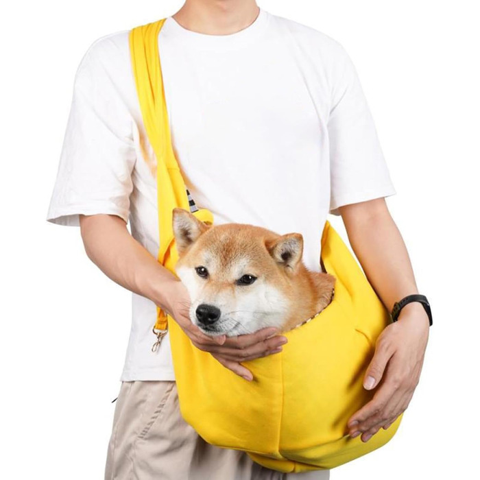 Переноска для собак Sertay, регульована, реверсивна, для маленьких собак, зручна переноска для прогулянок та покупок (жовта)