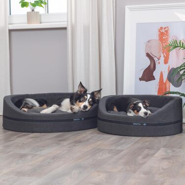 Крісло-лежанка для собак TRIXIE CityStyle, 80x65 см, темно-зелене - овальне ліжко для середніх собак, зручне та миється, 37733