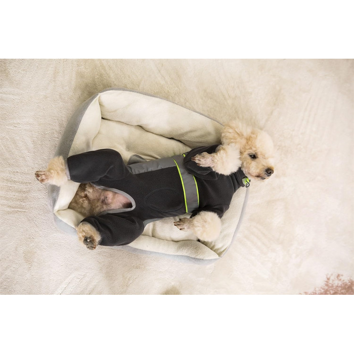 Флісовий теплий зимовий костюм для собак BT Bär з кільцем D, світловідбиваючими елементами та блискавкою (S, Темний сірий)