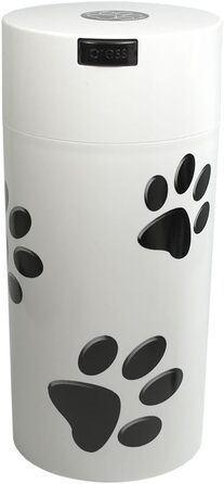 Контейнер для зберігання корму для собак Tightvac, 2.35 л, білий з чорними лапами