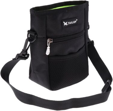 Сумка для корму для собак D DOLITY | Лежачка для дресирування собак | Сумка для ласощів з плечовим ременем | Сумка для перекусів для собак, для активного відпочинку на вулиці - Чорна