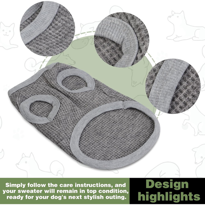 Теплий та функціональний легкий собачий пуловер для цуценят; еластичний бежевий одяг з легкою застібкою, ідеальний для чихуахуа та йоркширських терьєрів – покращує комфорт, середній розмір, бежевий колір