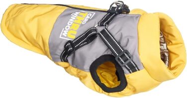 Легка, дихаюча тепла куртка для собак зі снігофлісу, вітро- та водонепроникна, з світловідбиваючим отвором для повідка, для Бульдога та Лабрадора, жовта, 2XL