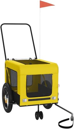 Причіп для велосипеда ZEYUAN для собак (жовто-чорний), оксфордська тканина та сталь, вантажний причіп, ручний візок