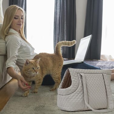 Сумка-переноска для собак та котів, бавовна, легка зимова переноска з кишенями для цуценят та кошенят