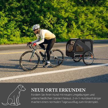 Трансформер для собак XL: велосипедний та візочок 2-в-1, до 40 кг, сірий