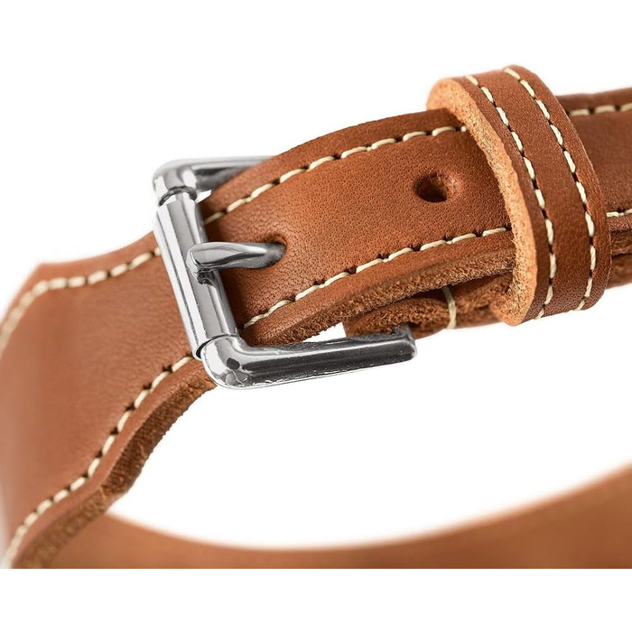 Нашийник для собак Hunter Aalborg ExtraWide оливкового кольору, 50 см, м'яка шкіра, Made in Germany