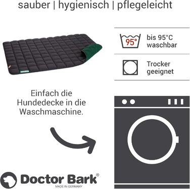 М'яка лежанка для собак Doctor Bark, розмір M (80x70 см), міцна, для дому та вулиці, витримує прання до 95°C, сіро-зелений колір