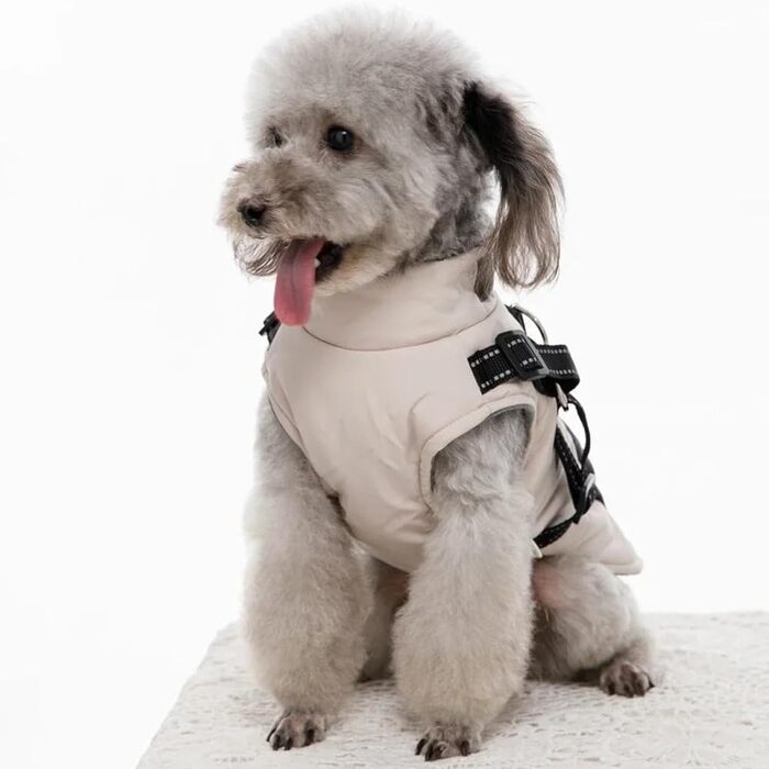 Водонепроникна куртка для собак з отвором для шлейки, тепла зимова куртка для собак, куртка для собак середнього розміру (L)