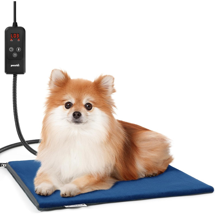 Кілимок гріючий для домашніх тварин Pecute: котики та песики, 40x45 см, з контролером, 6 температурних режимів
