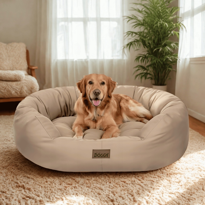 Лежак для собак Doggy, бежевий, 114 см x 94 см
