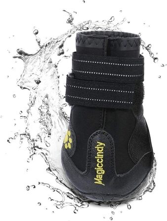 PETCUTE: Чорні захисні чоботи для собак, 4 шт. - дихаючі, водонепроникні, неслизькі. Підходять для малих, середніх та великих собак. Літні чоботи для собак, розмір 7.0*8.0 см