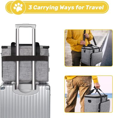 Трансформер для собак Abrimelodi: сумка-переноска, 2 годівниці, кишенька для ласощів, сіра