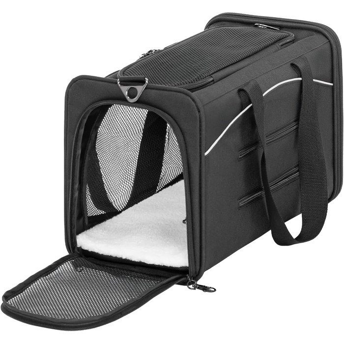 Транспортна сумка Petsfit для собак та котів, чорна. Ідеально для подорожей літаком, автомобілем або поїздом. Підходить для маленьких собак та котів.