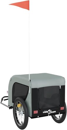 Трейлер для собак Oxford, сіро-чорний, 124x65x66 см, для маленьких собак та котів, модель 94000