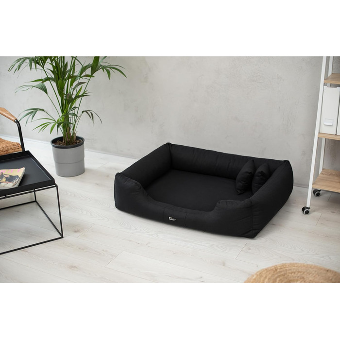 Ортопедичне ліжко для собак Bruno Grosse, середнього та малого розміру - подушка для собак, килимок для собак з тканини Aura - Memory Foam, м'яке, довговічне, стійке до зношування та розривів (XXXL, Чорний)