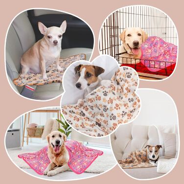 М'яка ковдра для домашніх тварин: собак, котів, цуценят. Легка, тепла, миється. Розмір M, з принтом лапки