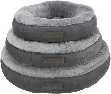 Ліжко для собак TRIXIE Liano, 80x60 см, сіре - м'яке, з наповнювачем з пінополістирольних кульок, для великих собак, з антиковзким покриттям, миється, 37981