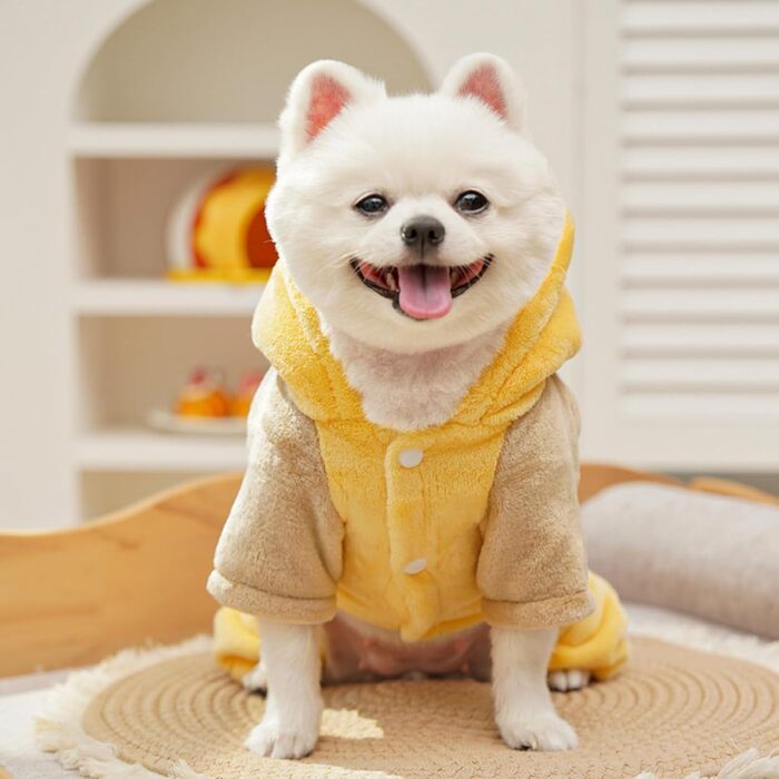 Жовтий флісовий светр для собак – теплий одяг для малих, середніх та великих порід, для дому, прогулянок та подорожей